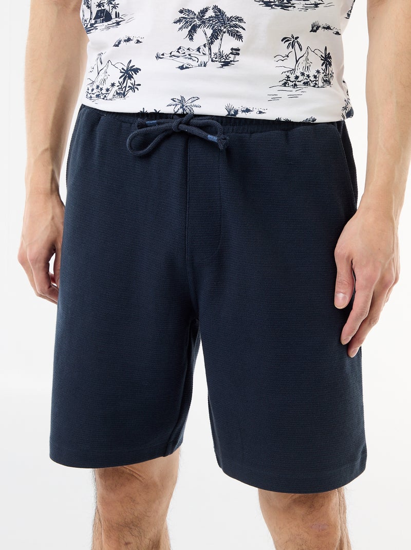 Bermuda en molleton léger (french-terry) Bleu - Kiabi