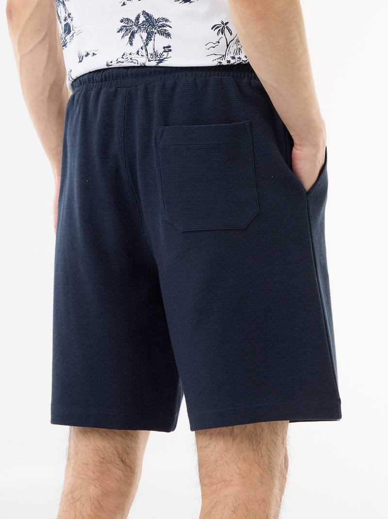 Bermuda en molleton léger (french-terry) Bleu - Kiabi