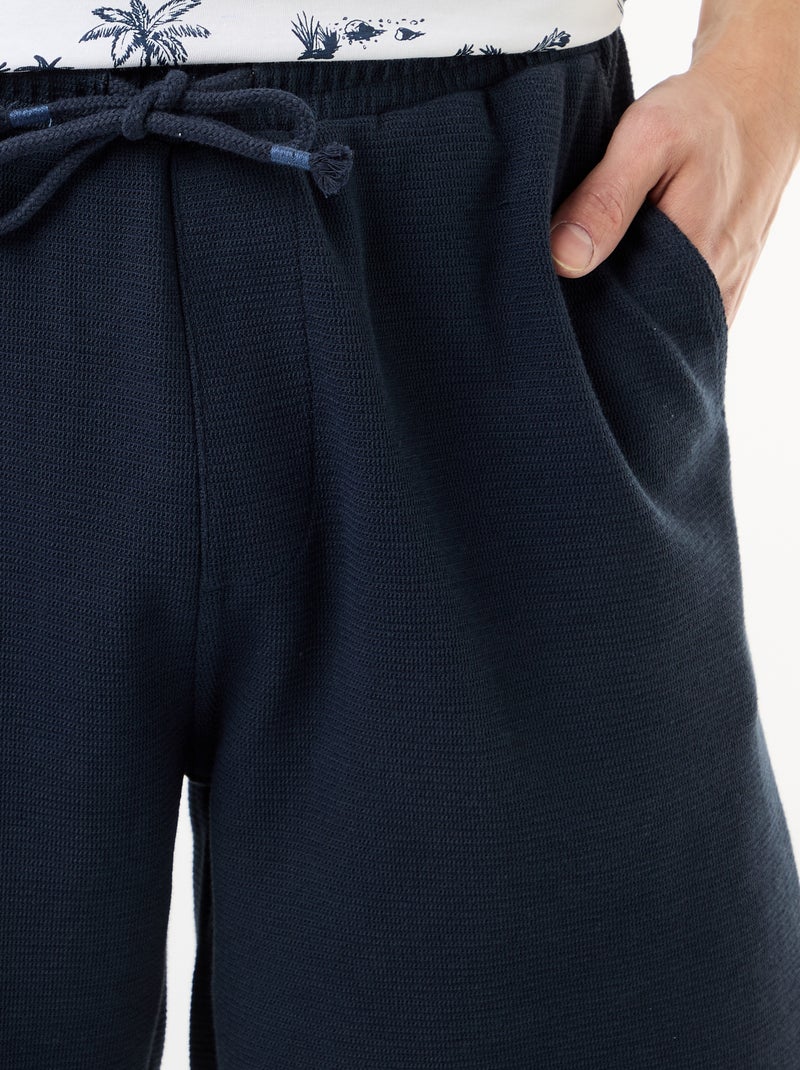 Bermuda en molleton léger (french-terry) Bleu - Kiabi