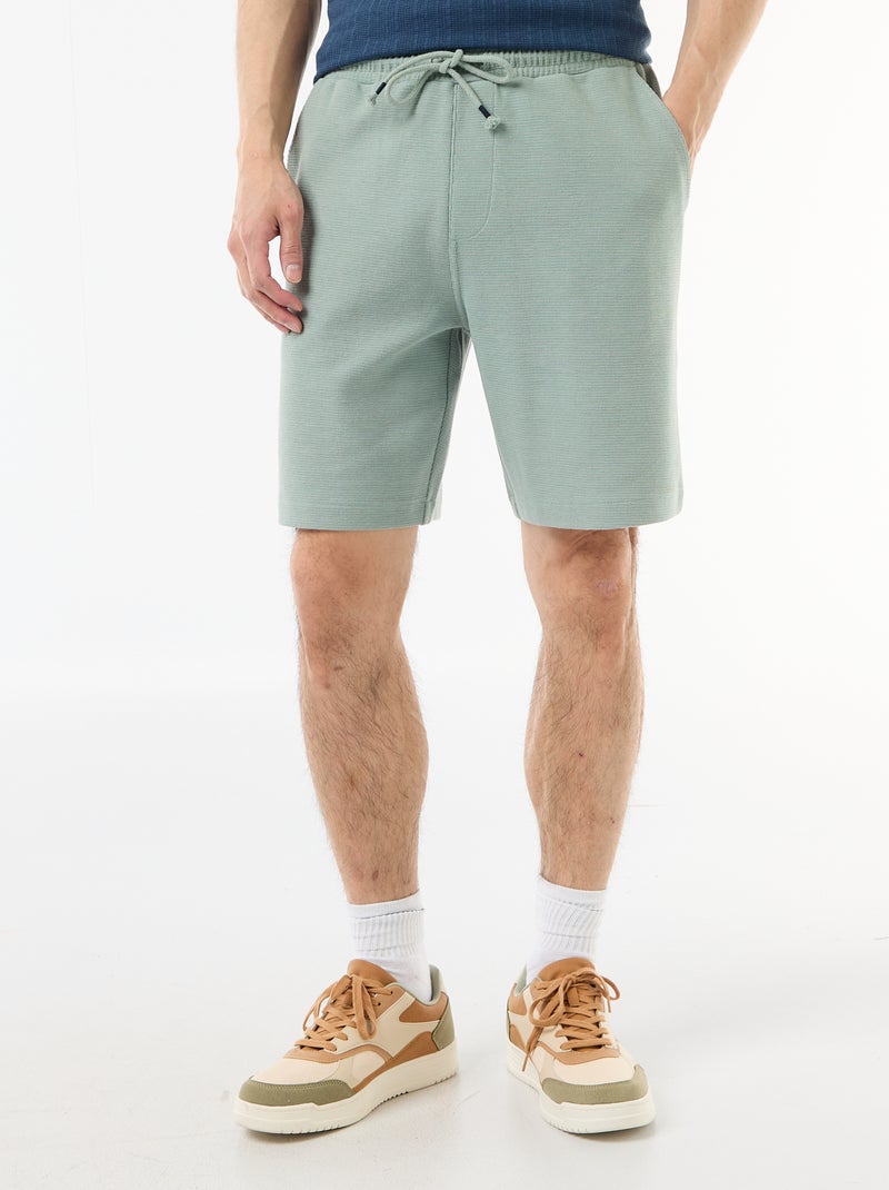 Bermuda en molleton léger (french-terry) Bleu - Kiabi