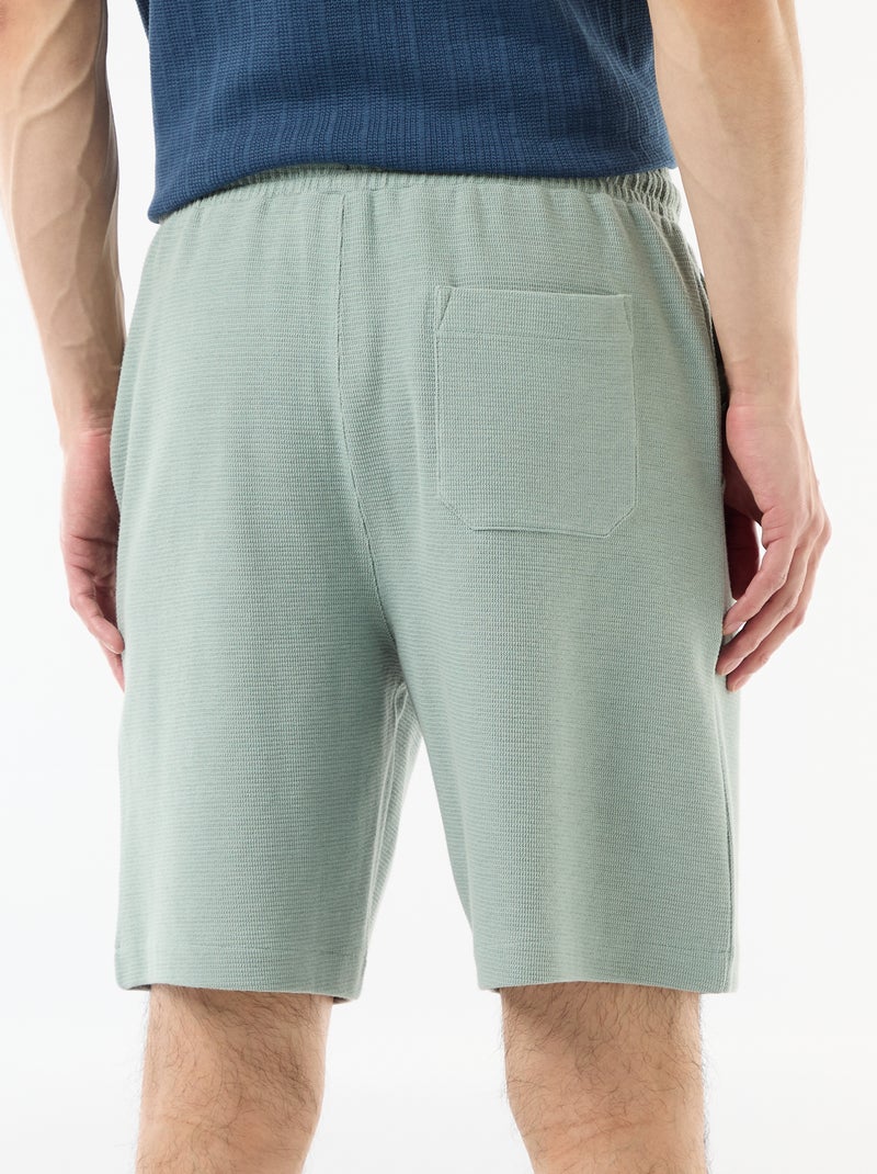 Bermuda en molleton léger (french-terry) Bleu - Kiabi