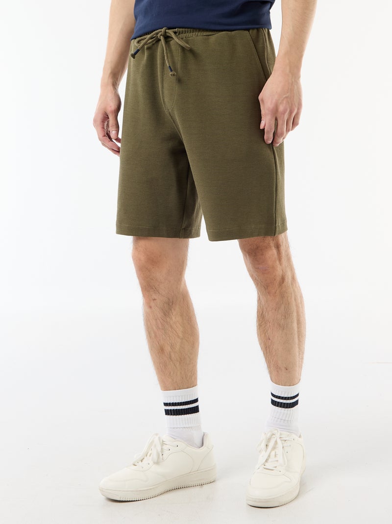 Bermuda en molleton léger (french-terry) Kaki - Kiabi