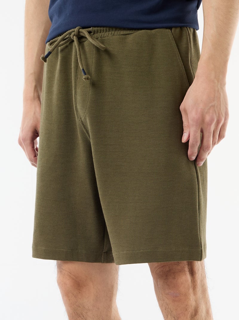 Bermuda en molleton léger (french-terry) Kaki - Kiabi