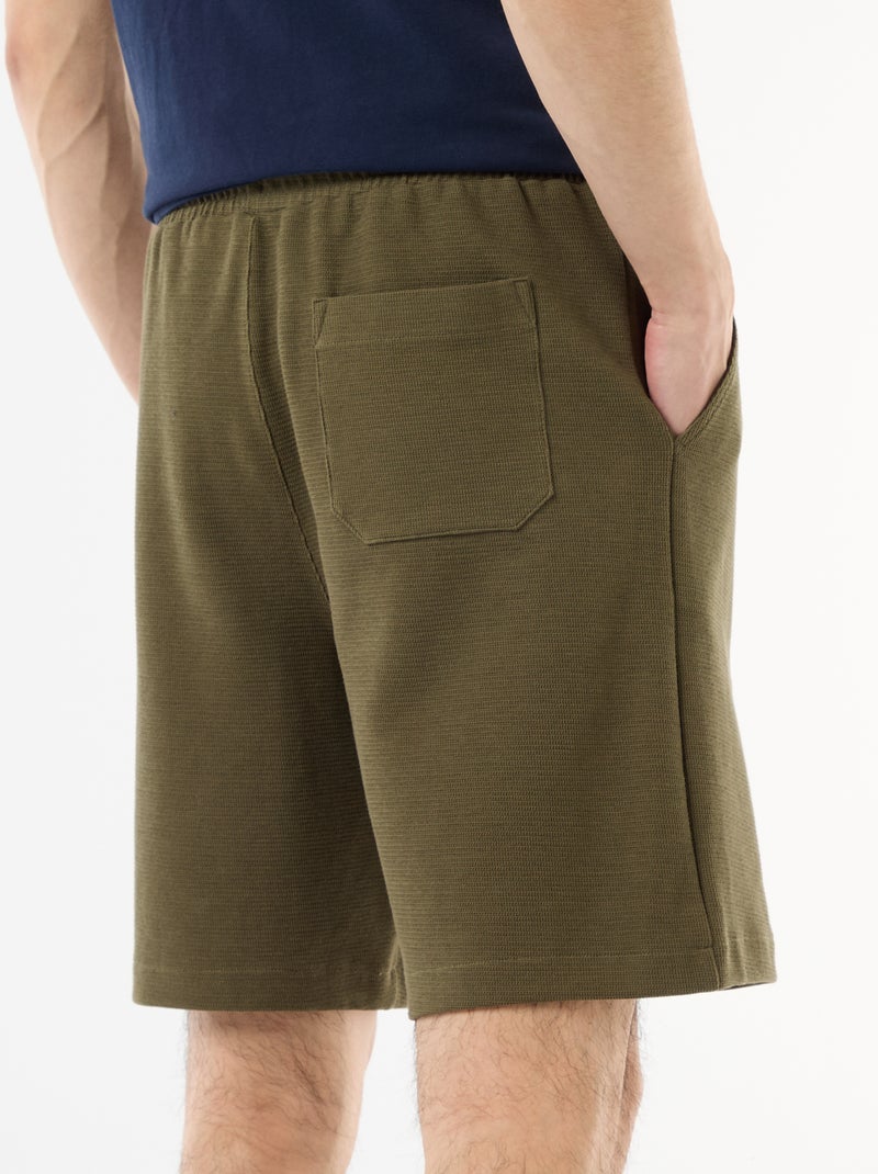 Bermuda en molleton léger (french-terry) Kaki - Kiabi