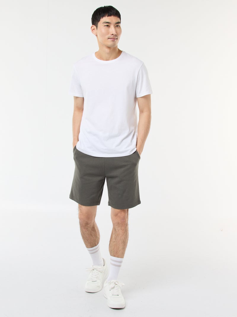 Bermuda en molleton léger Kaki - Kiabi