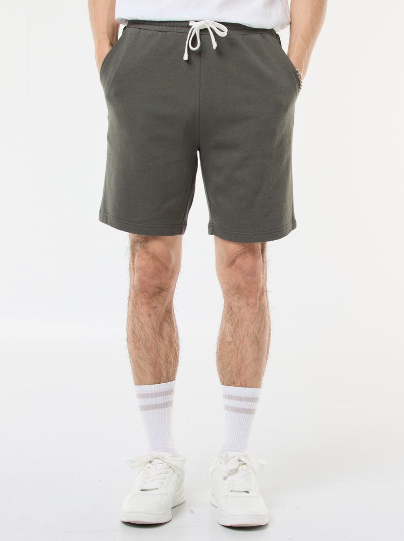 Bermuda en molleton léger Kaki - Kiabi