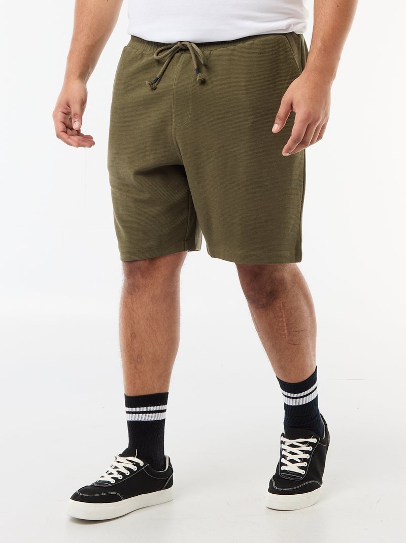 Bermuda en molleton léger Kaki - Kiabi