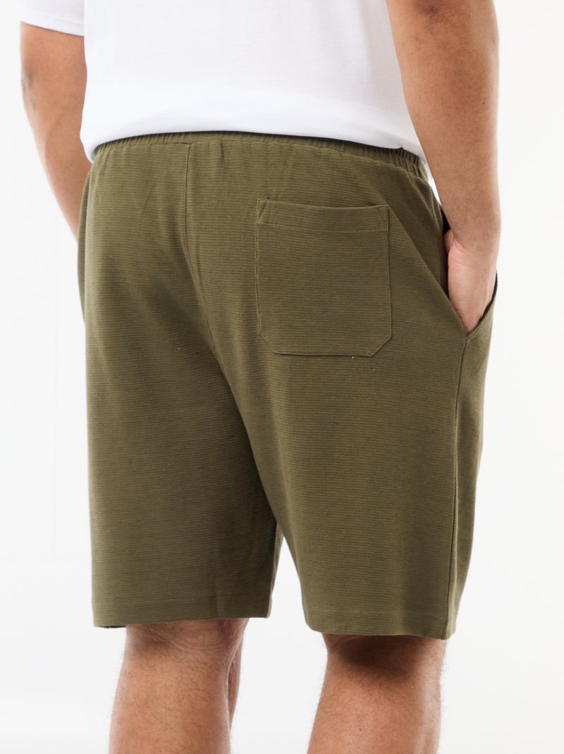 Bermuda en molleton léger Kaki - Kiabi