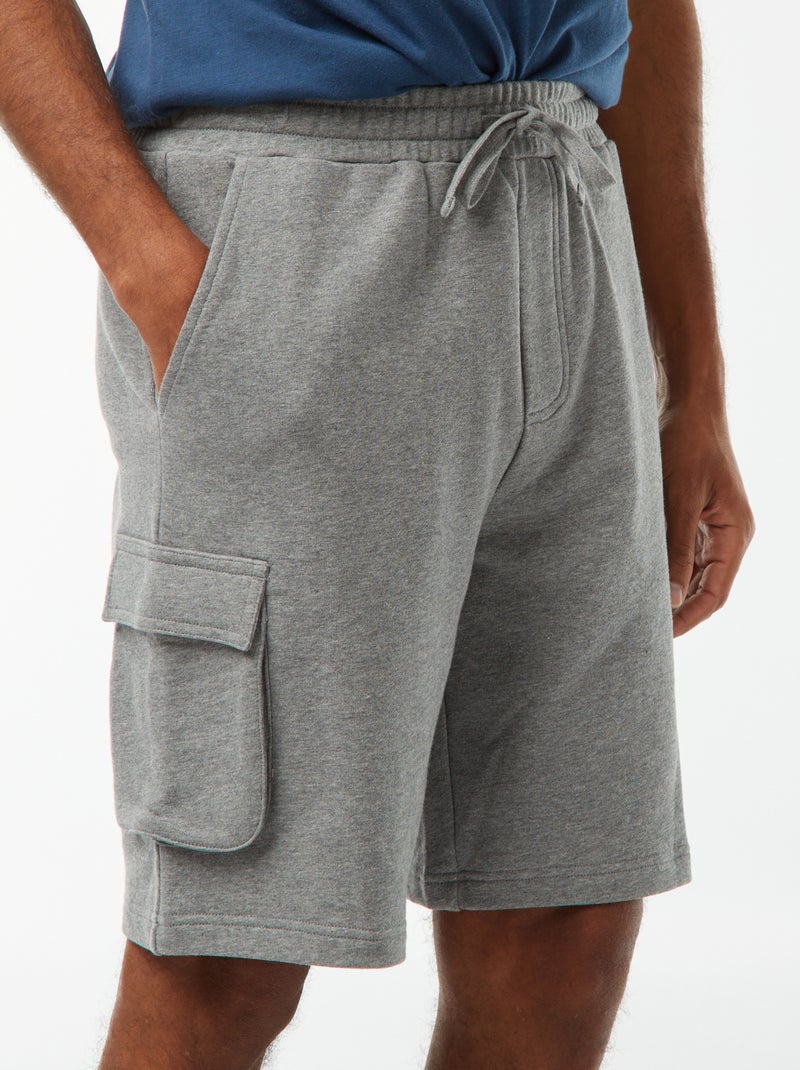 Bermuda en molleton léger multipoches Gris - Kiabi