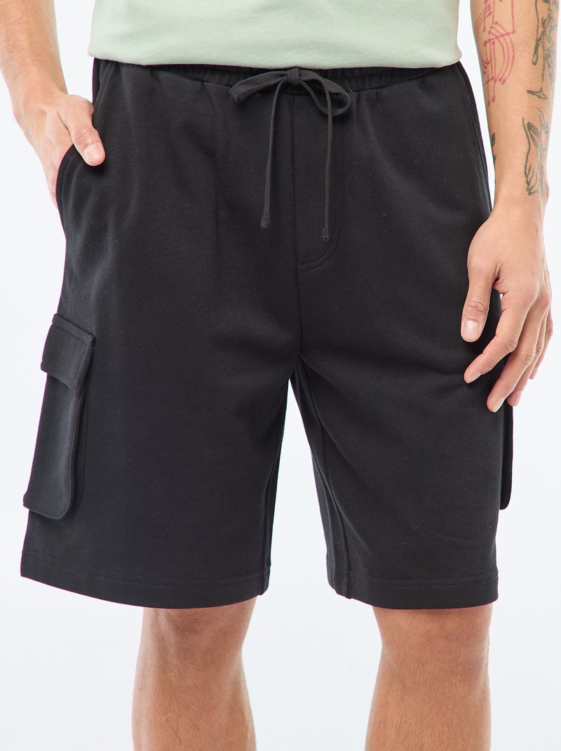 Bermuda en molleton léger multipoches Noir - Kiabi