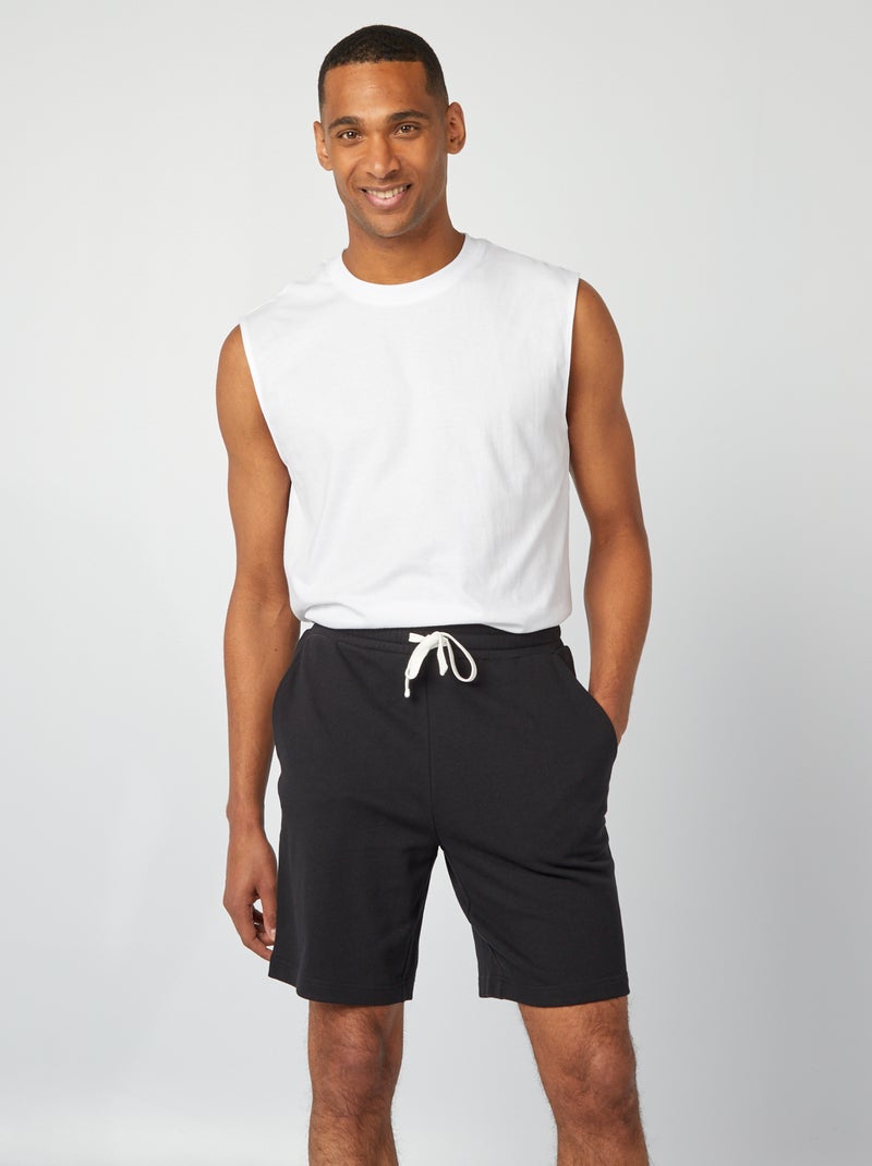 Bermuda en molleton léger Noir - Kiabi