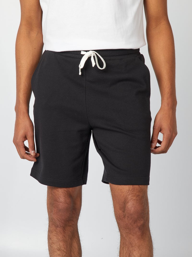 Bermuda en molleton léger Noir - Kiabi
