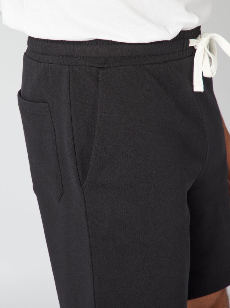 Bermuda en molleton léger Noir - Kiabi