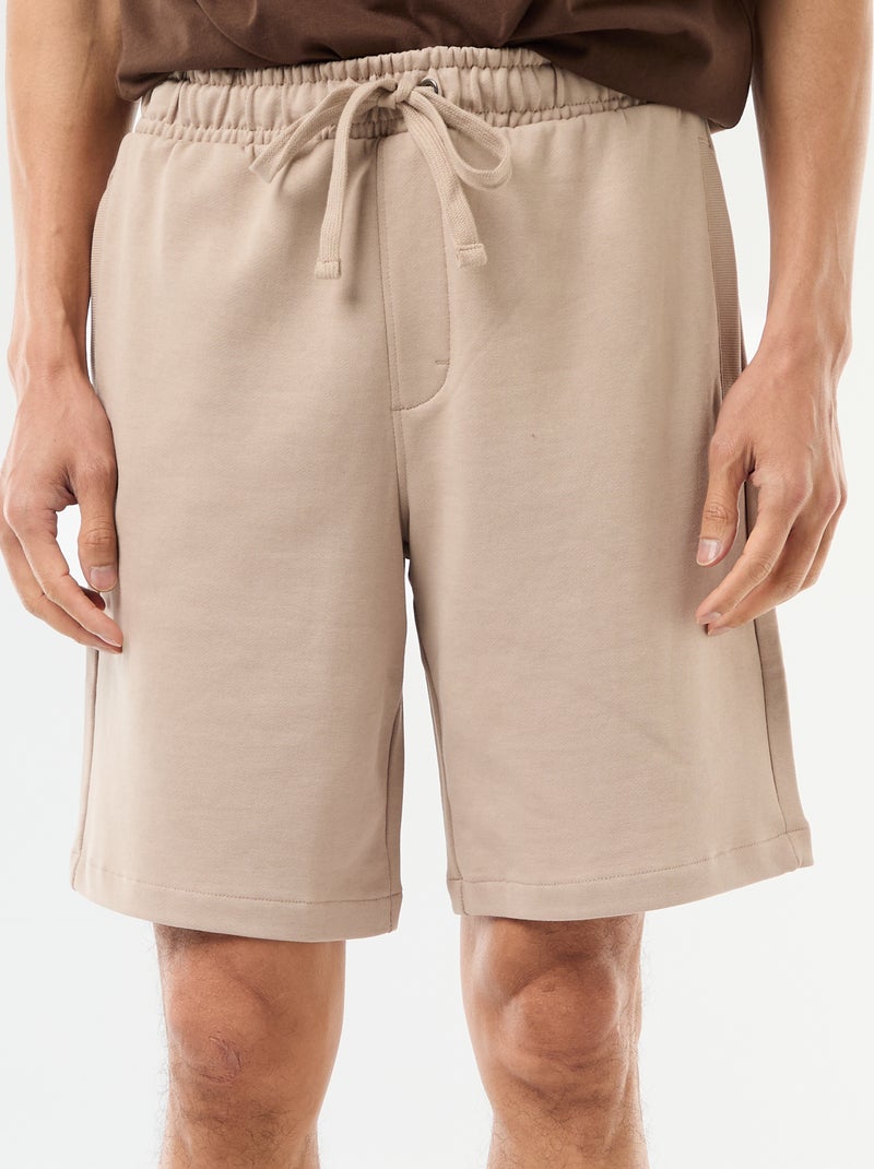 Bermuda en molleton léger uni Beige - Kiabi