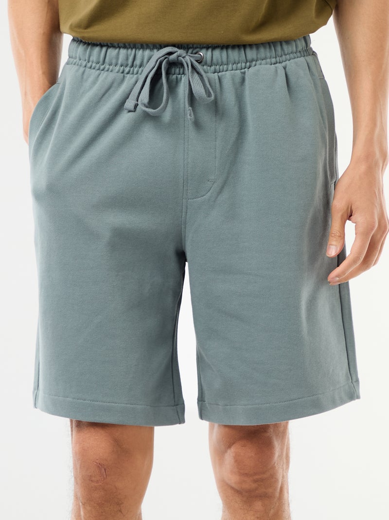 Bermuda en molleton léger uni Bleu - Kiabi