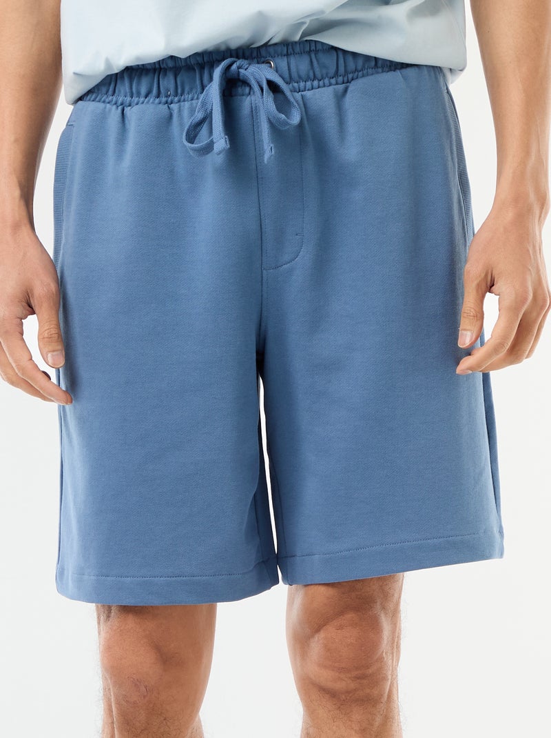 Bermuda en molleton léger uni Bleu - Kiabi