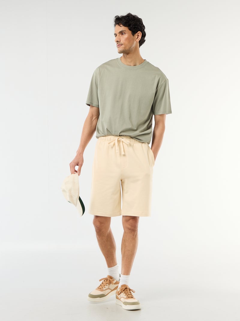 Bermuda en molleton léger uni Jaune - Kiabi
