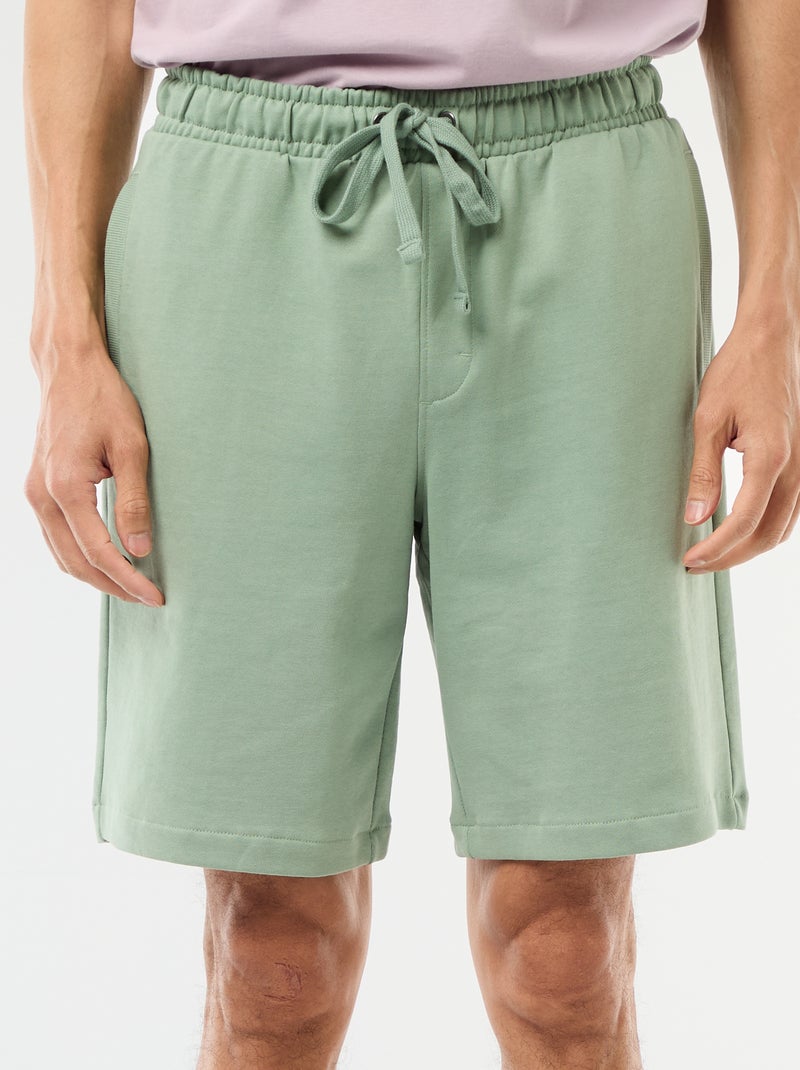 Bermuda en molleton léger uni Vert - Kiabi