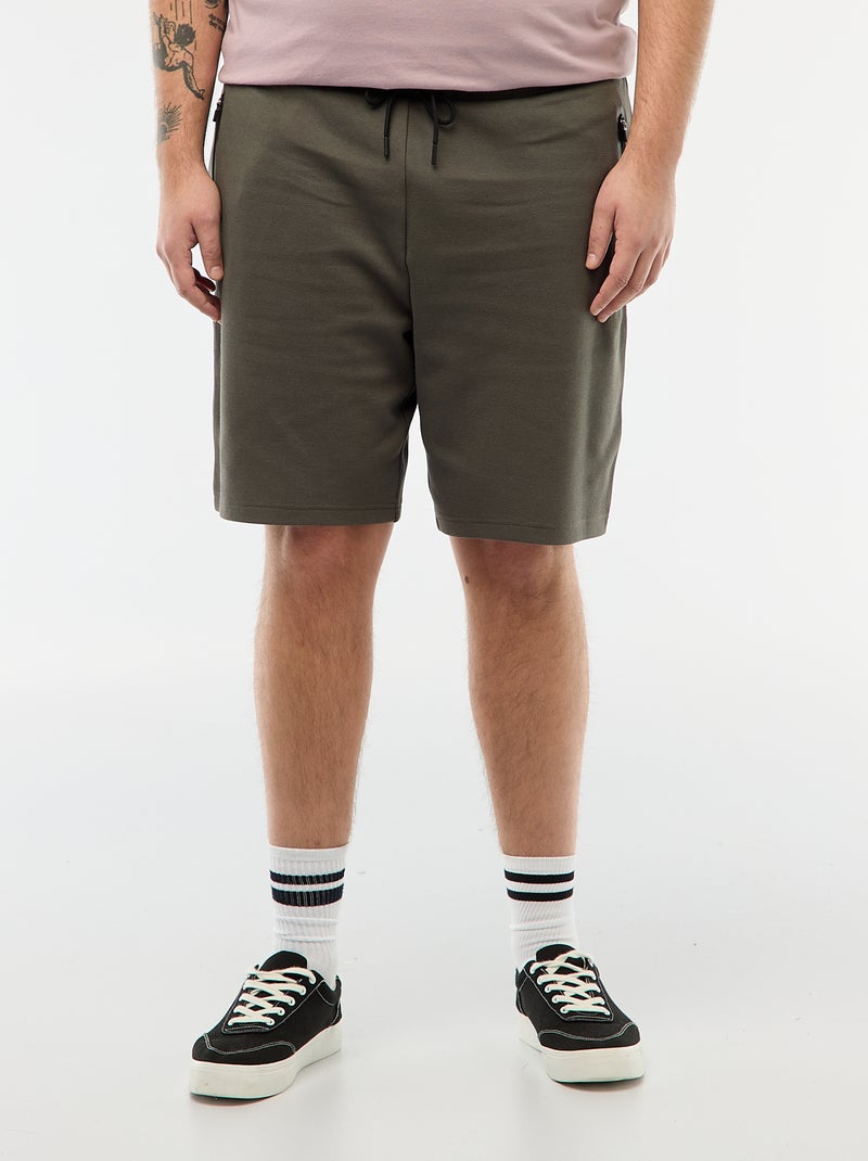 Bermuda en piqué de coton Kaki - Kiabi