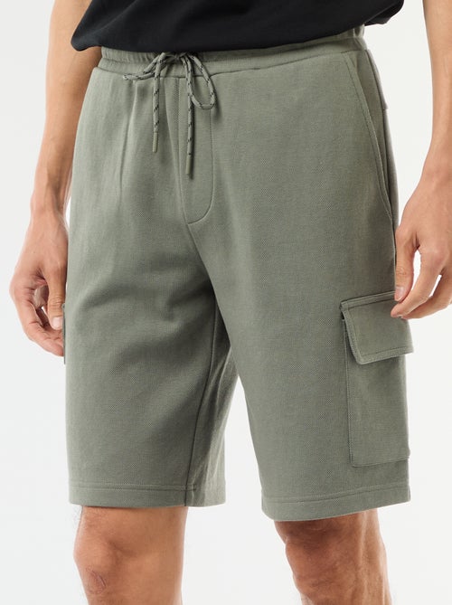 Bermuda en piqué de coton multipoches - Kiabi