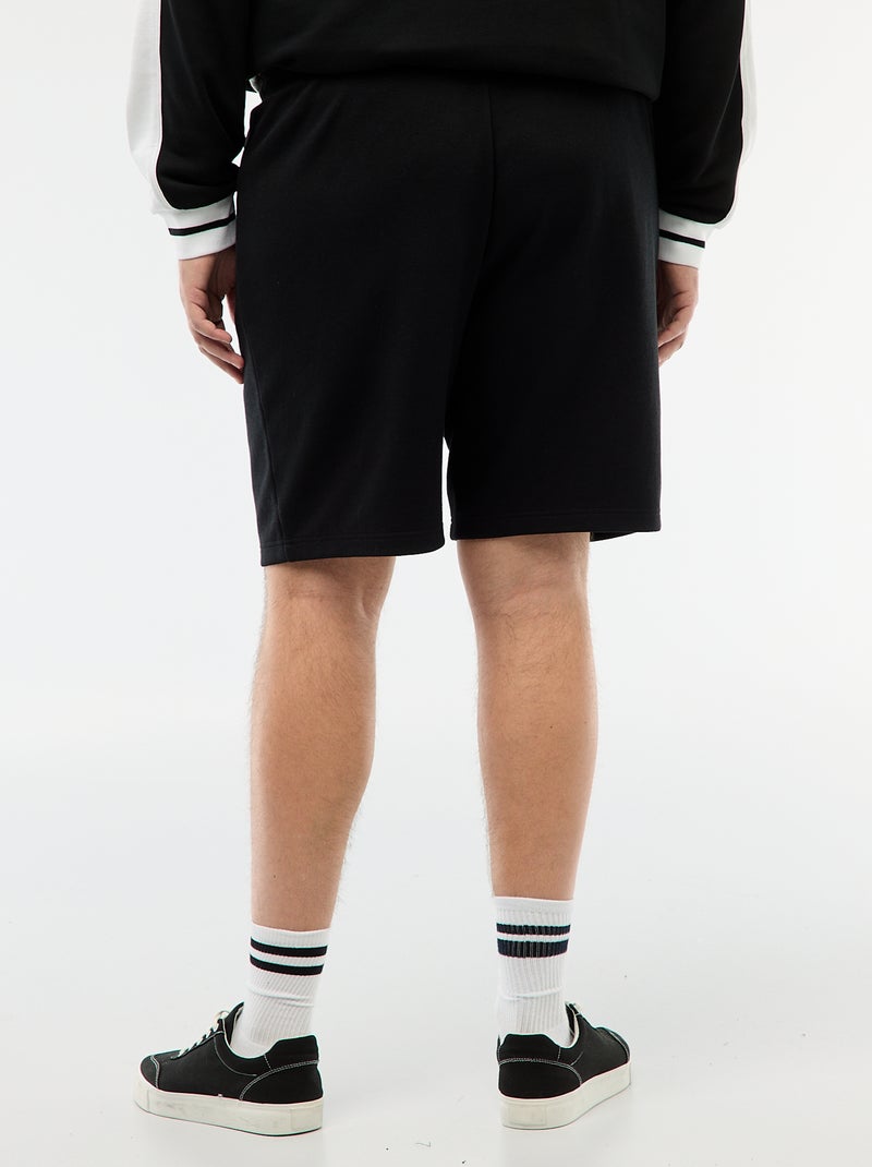 Bermuda en piqué de coton Noir - Kiabi