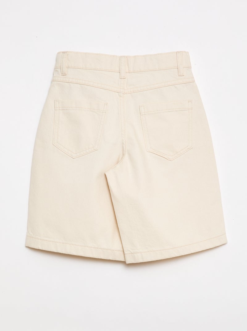 Bermuda en twill 5 poches Blanc - Kiabi