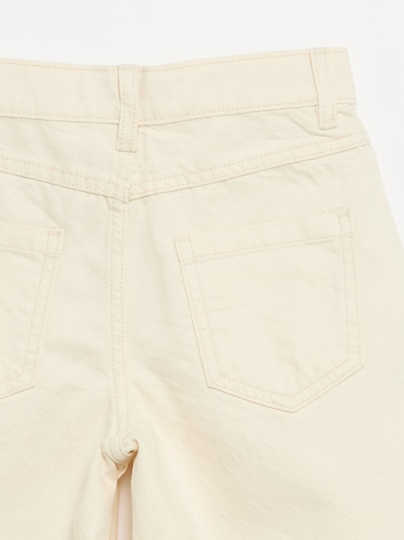 Bermuda en twill 5 poches Ecru - Kiabi
