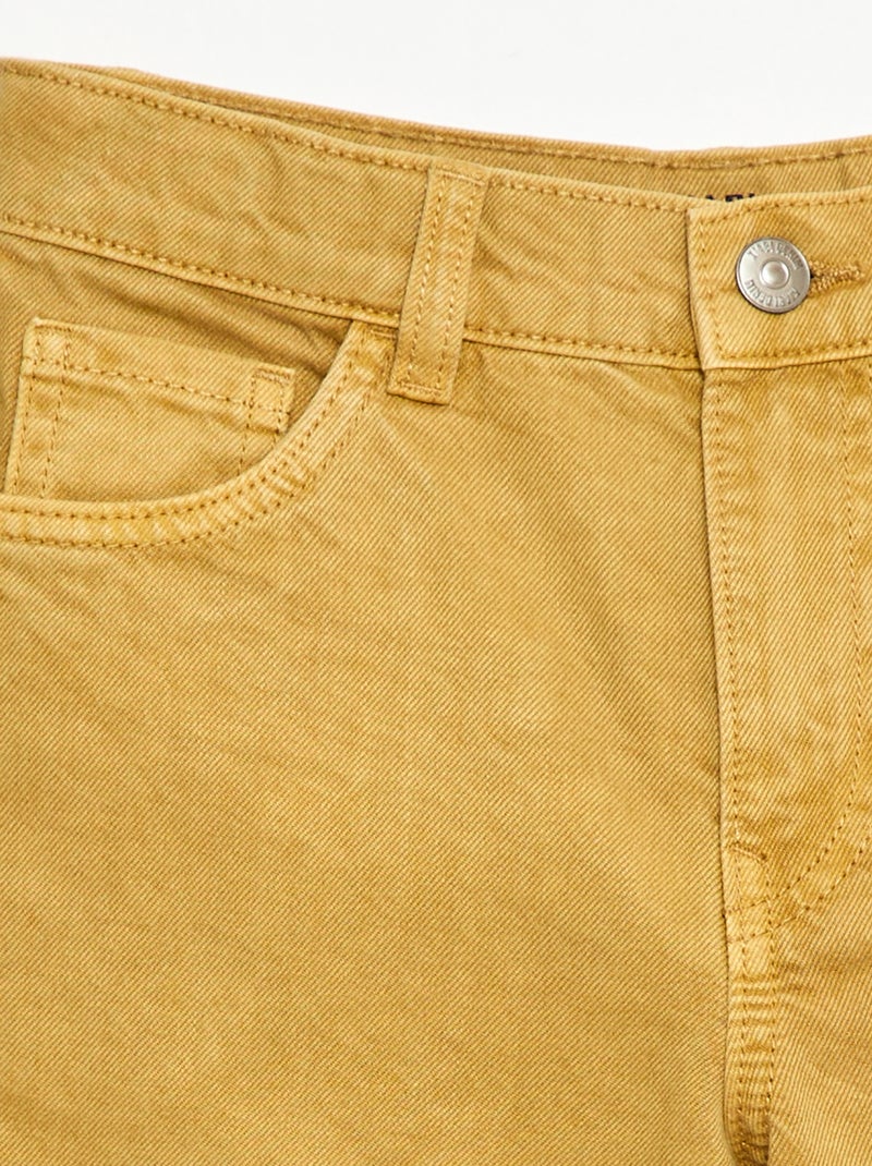 Bermuda en twill 5 poches Jaune - Kiabi