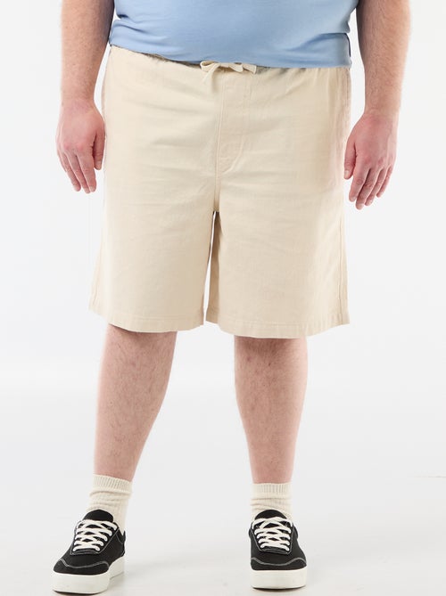 Bermuda en twill avec cordons de serrage - Kiabi