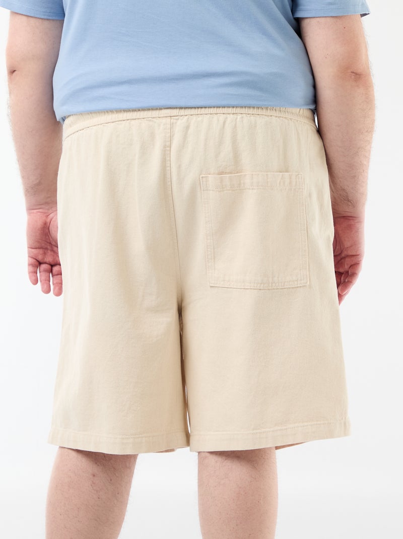 Bermuda en twill avec cordons de serrage Blanc - Kiabi