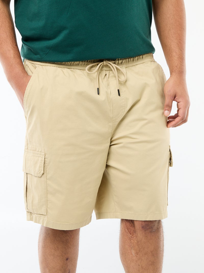 Bermuda en twill multipoches Beige - Kiabi