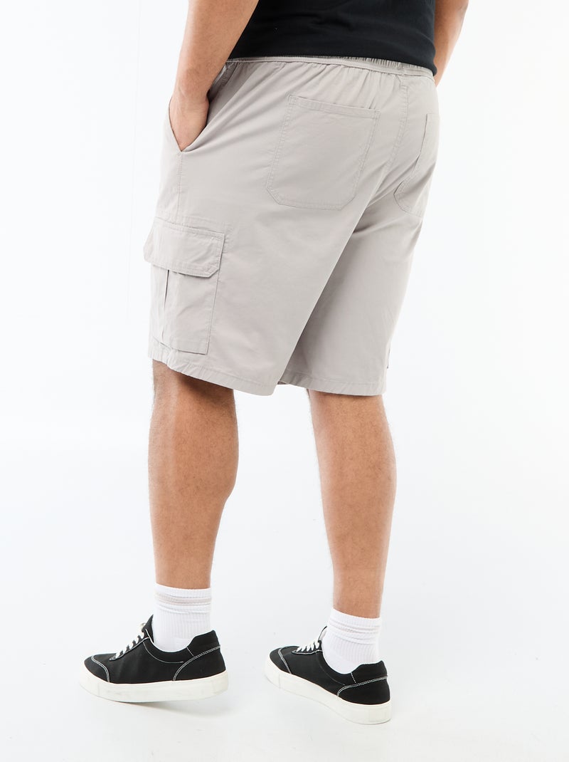 Bermuda en twill multipoches Gris - Kiabi