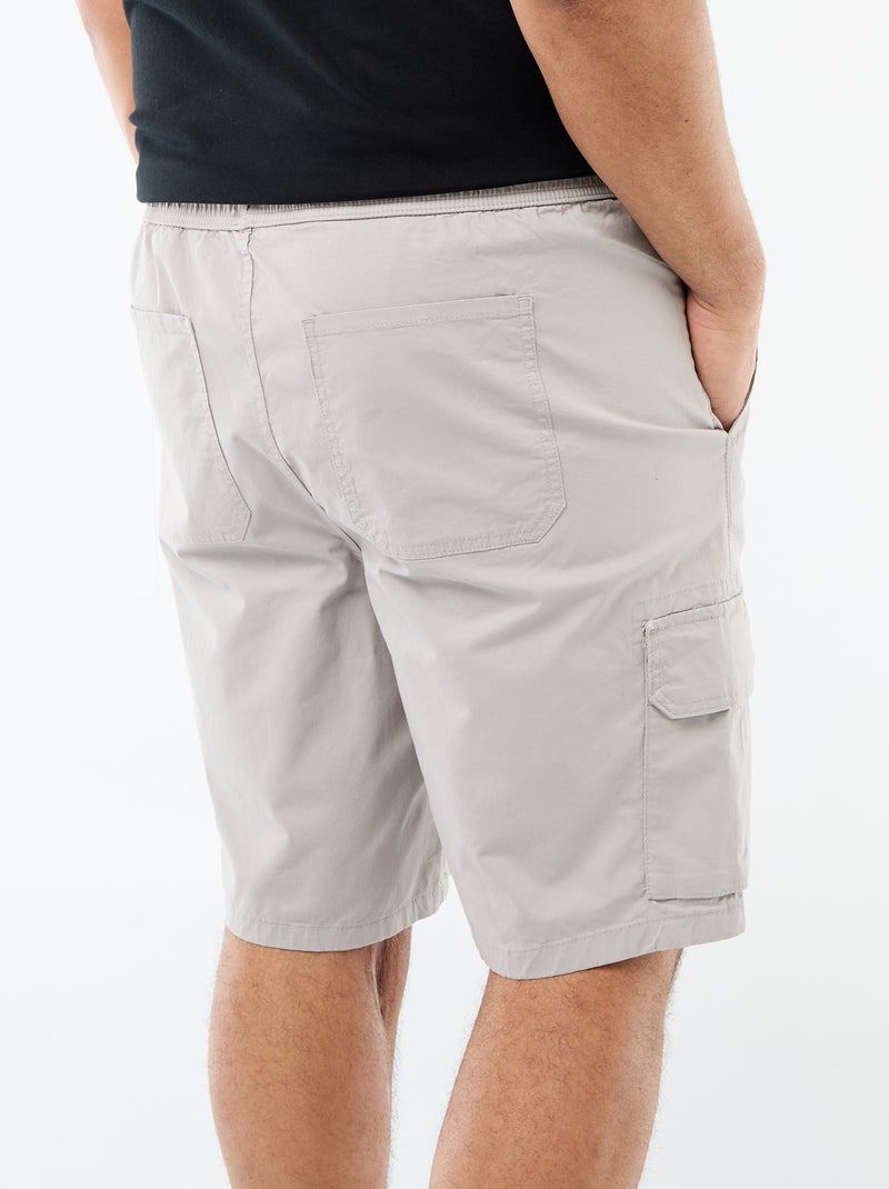 Bermuda en twill multipoches Gris - Kiabi