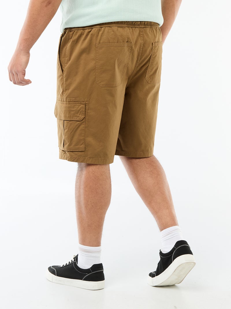 Bermuda en twill multipoches Marron - Kiabi