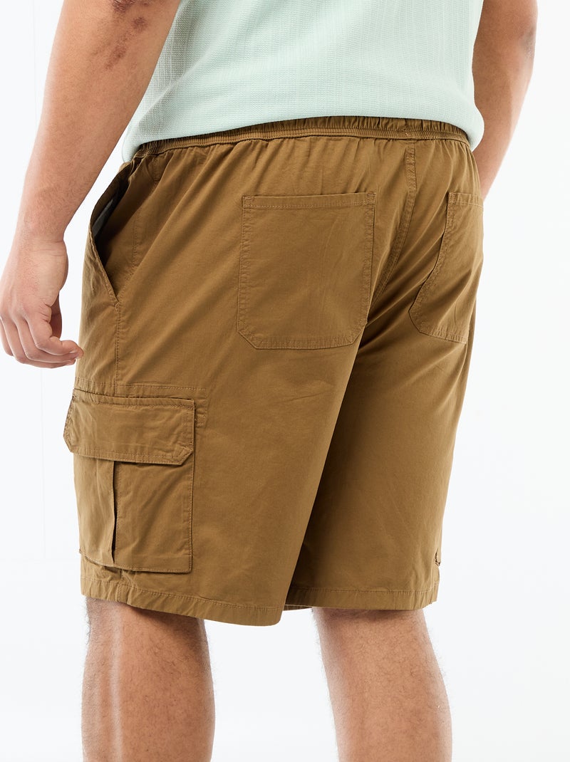 Bermuda en twill multipoches Marron - Kiabi