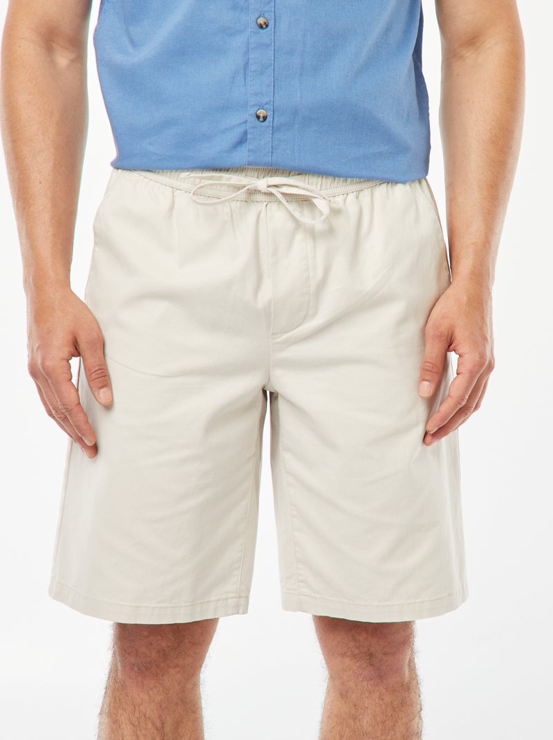 Bermuda en twill uni Gris - Kiabi