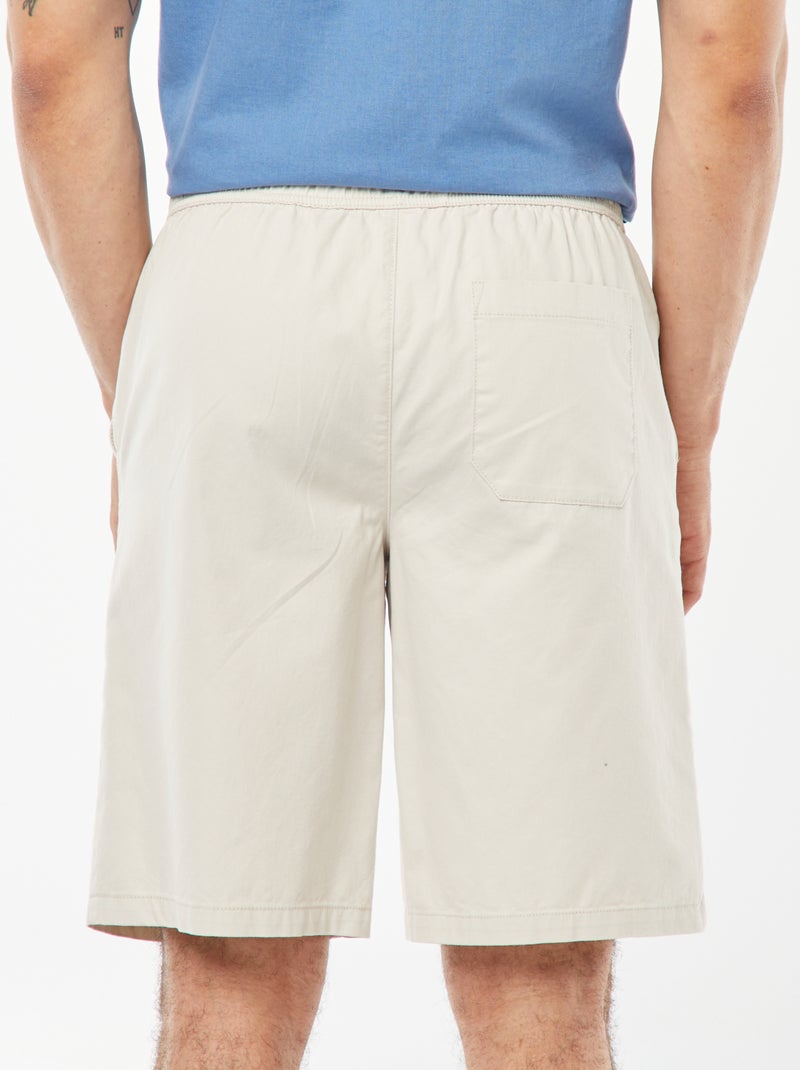 Bermuda en twill uni Gris - Kiabi