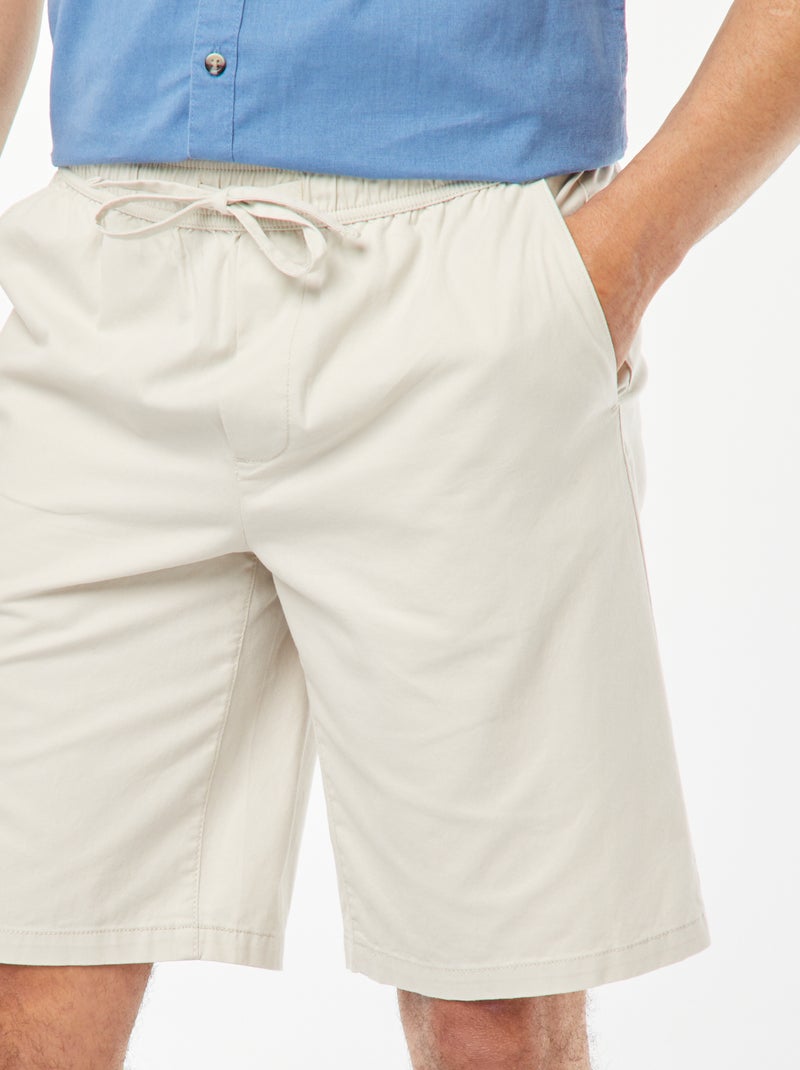 Bermuda en twill uni Gris - Kiabi