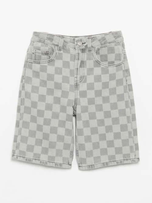Bermuda in denim a quadri - Kiabi