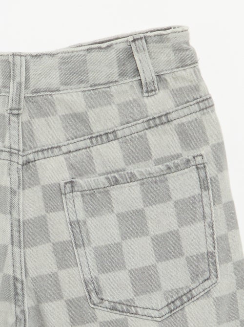 Bermuda in denim a quadri - Kiabi