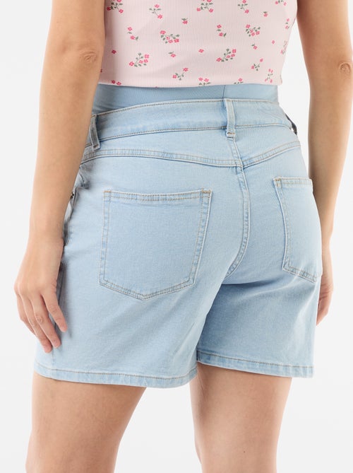 Bermuda in denim a vita alta premaman - Kiabi