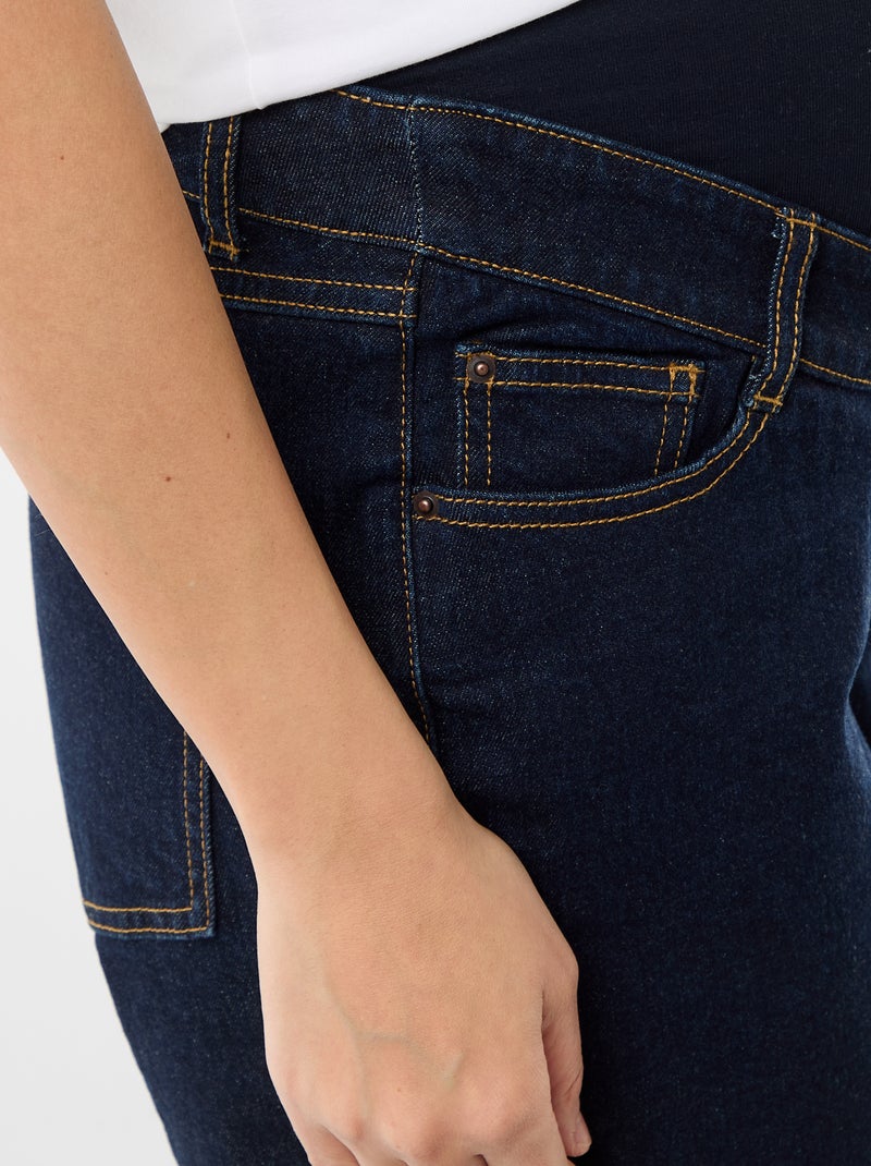 Bermuda in denim a vita alta premaman Blu - Kiabi