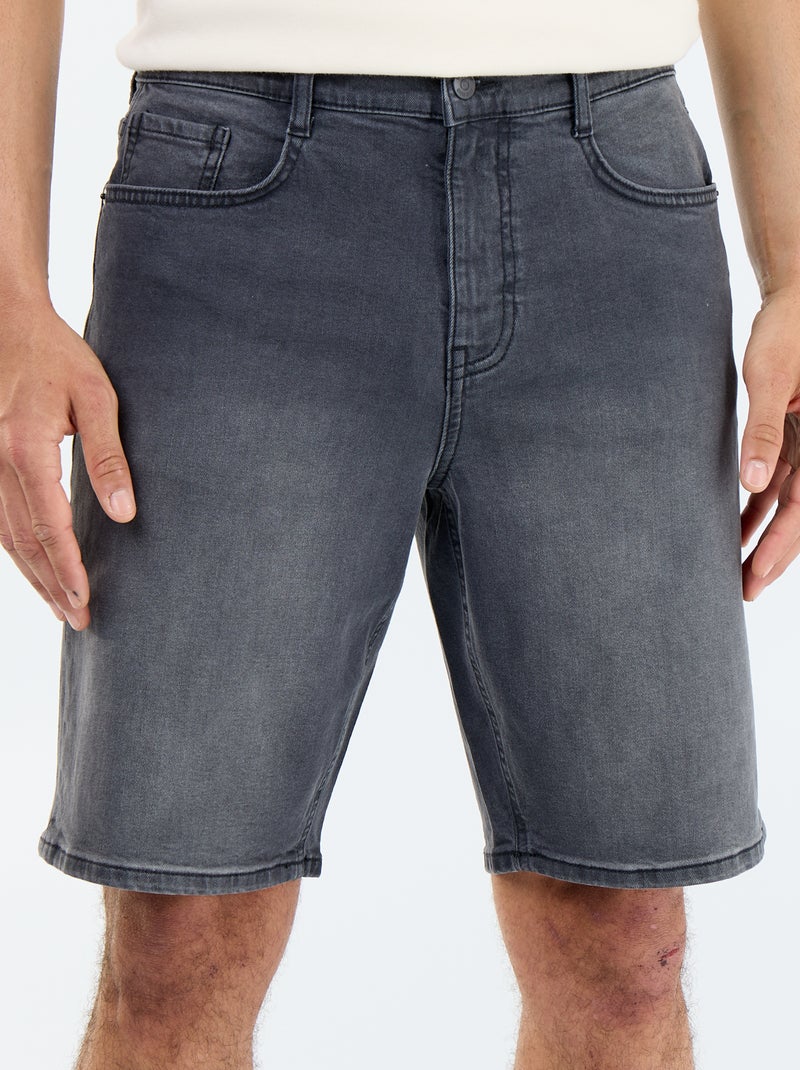 Bermuda in denim slim fit Grigio - Kiabi