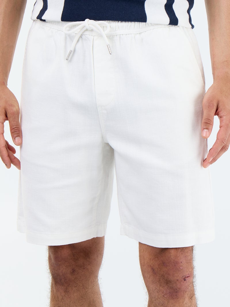 Bermuda in felpa leggera con coulisse Bianco - Kiabi