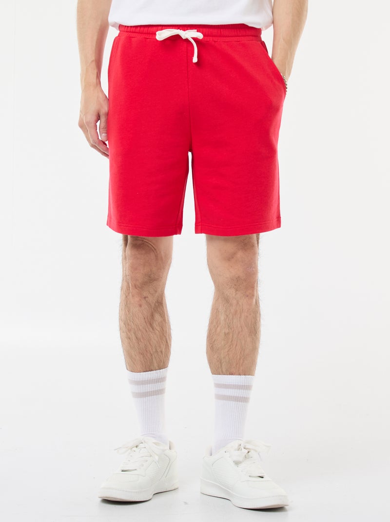 Bermuda in felpa leggera Rosso - Kiabi
