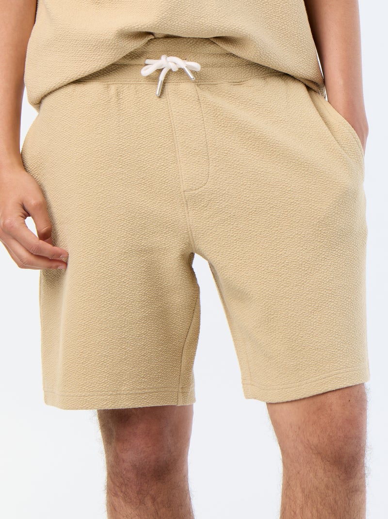 Bermuda in maglia pesante tinta unita Beige - Kiabi