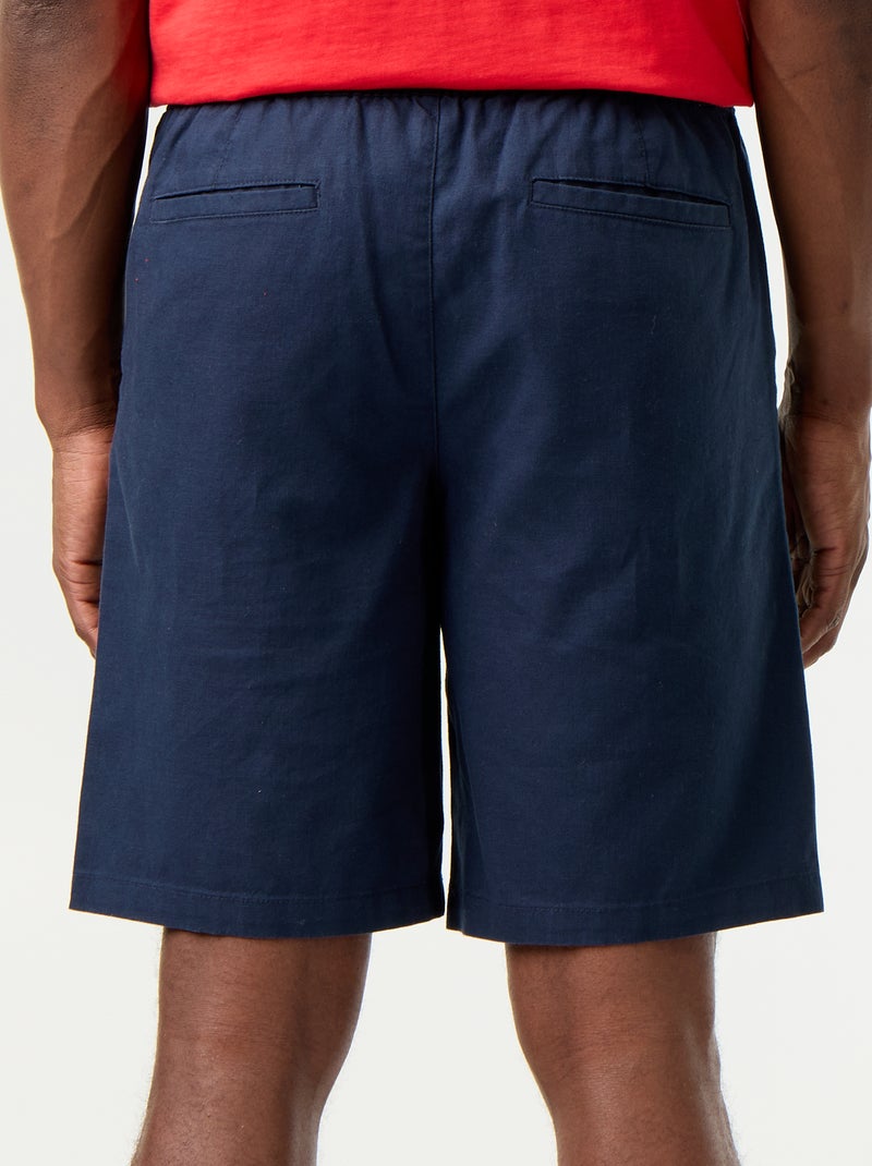 Bermuda in misto lino Blu - Kiabi
