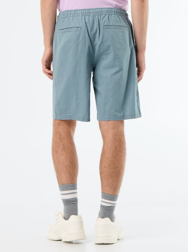 Bermuda in misto lino Blu - Kiabi