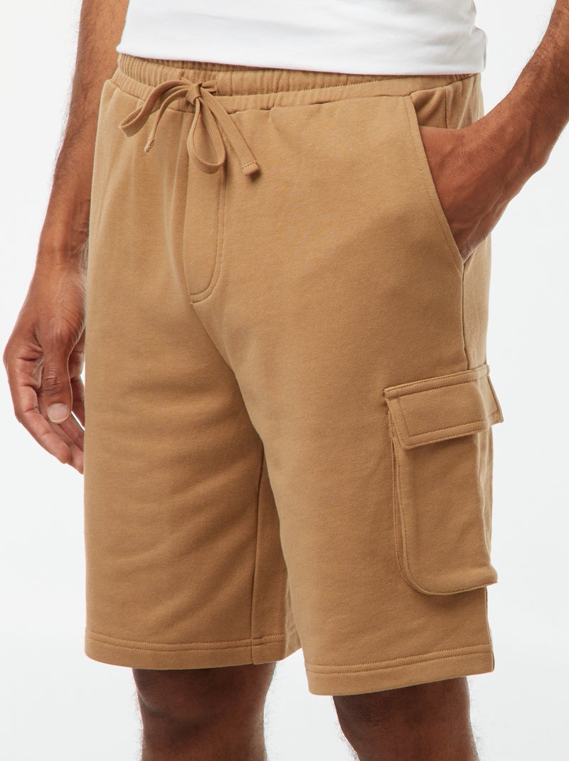 Bermuda in tessuto felpato leggero multitasche Beige - Kiabi