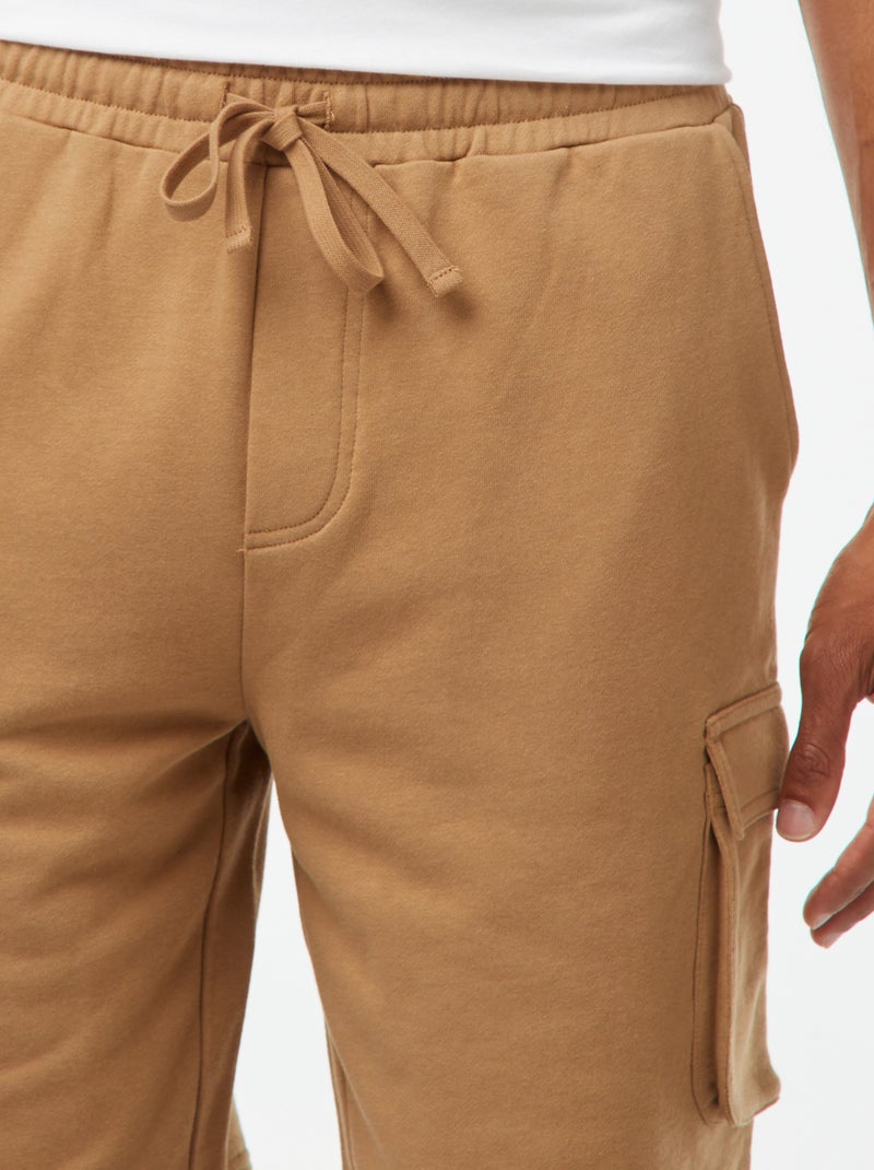 Bermuda in tessuto felpato leggero multitasche Beige - Kiabi